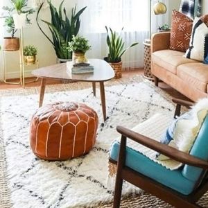 Marrakesh Gallery Moroccan Pouf Cover(UNSTUFFED) - Round & Large Ottoman Leather